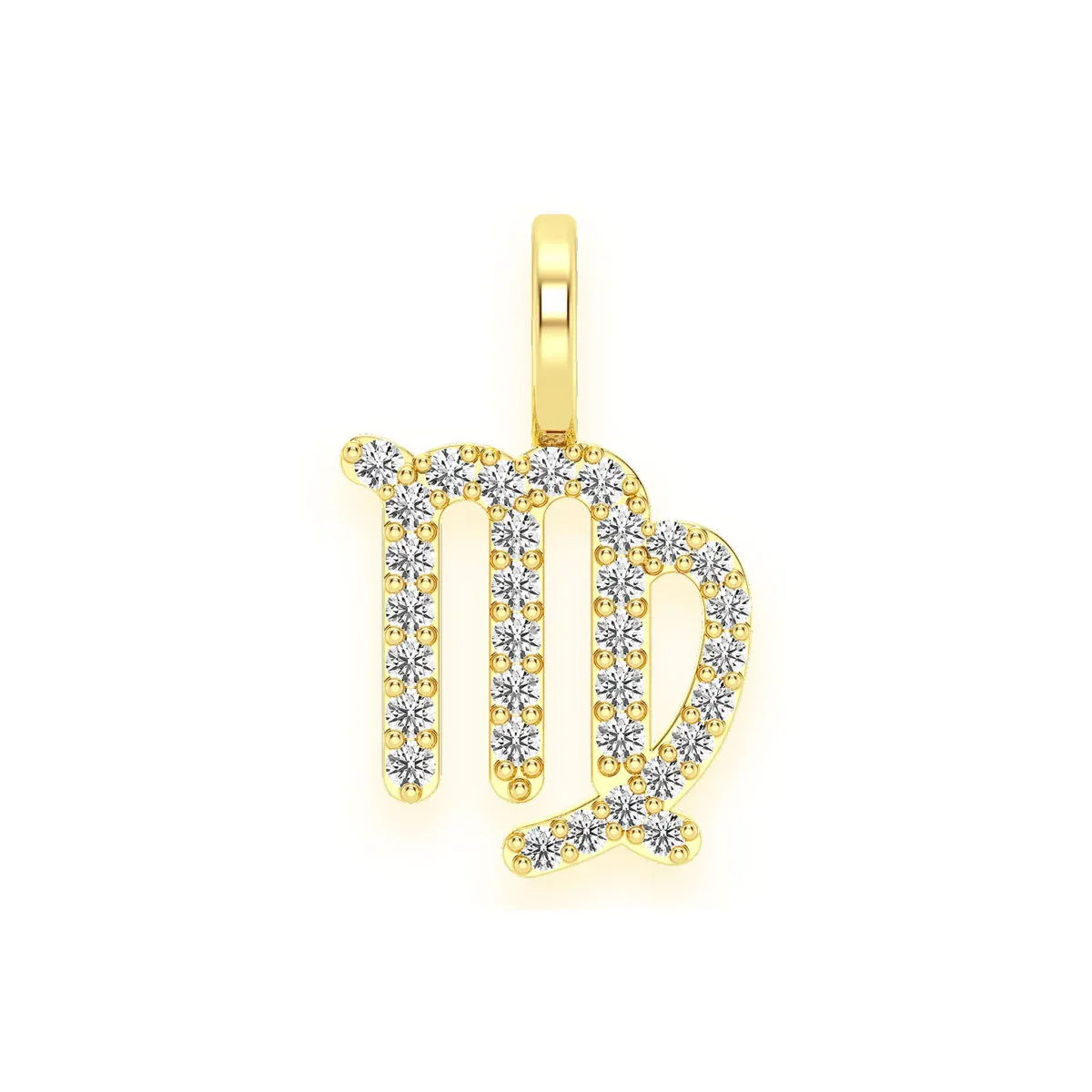 For Him Astrology Zodiac Diamond Pendant in Virgo / Yellow Gold / Natural Diamond – Pendant