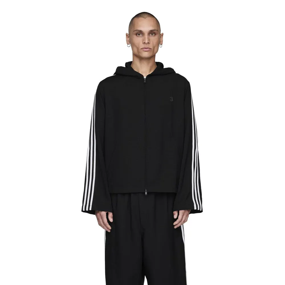 Y3 Y3 Y-3 Hooded 3 Stri Sn99 in black, additional product view 3