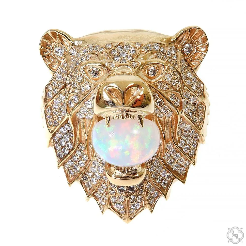 RINA - For Him CUSTOM CVD Diamond Grizzly Bear Ring 70403 in Rose Gold / 10 – Ring