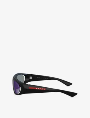 PRADA LINEA ROSSA PS B03S Irregular-Frame Acetate Sunglasses detail 2