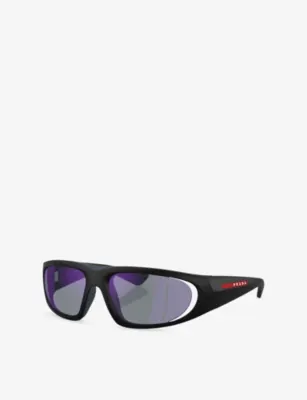PRADA LINEA ROSSA PS B03S Irregular-Frame Acetate Sunglasses detail 3