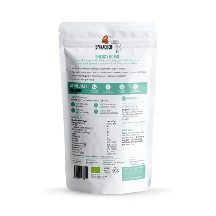 Spinached Energy Bomb Superfood Powder 200g, additional product view 2