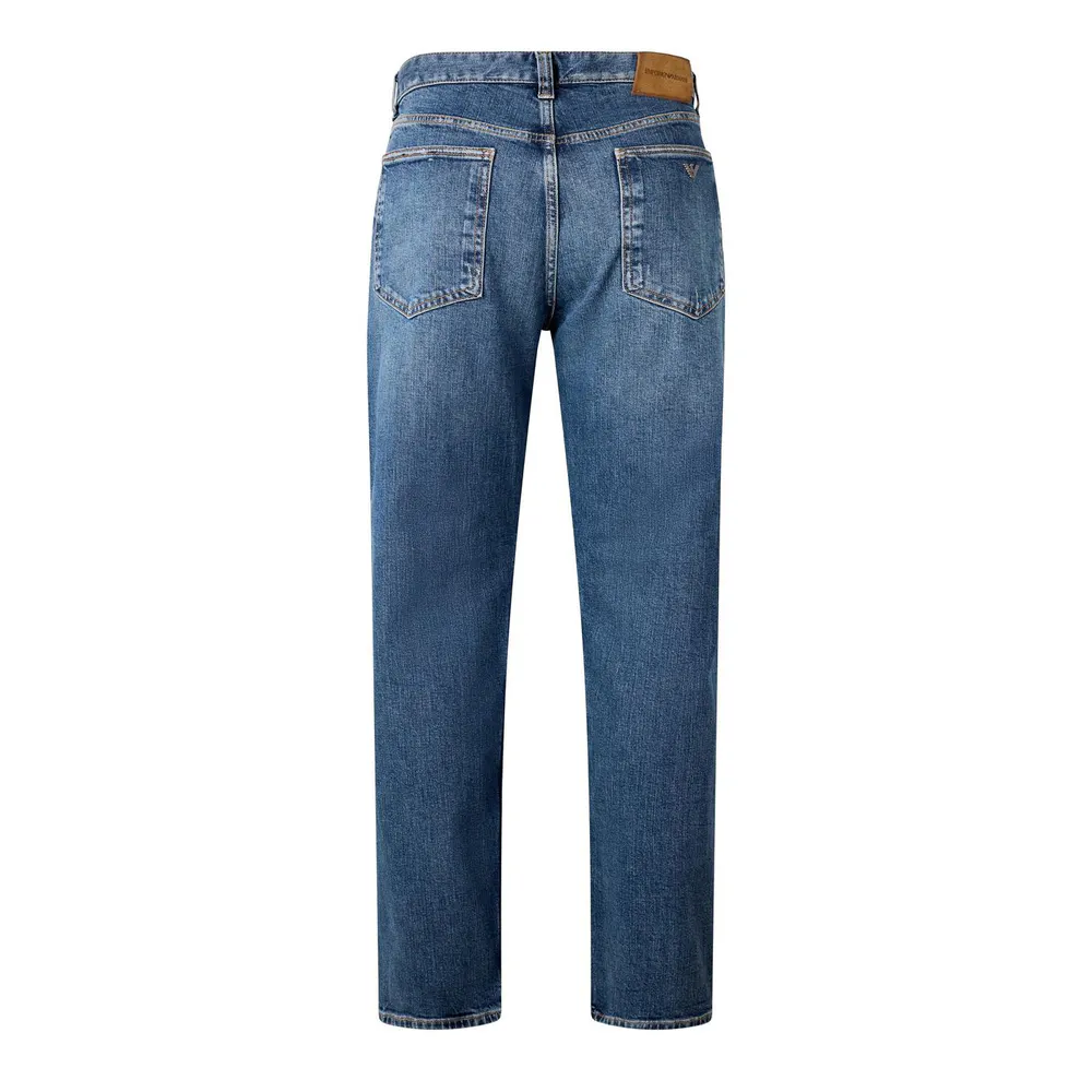 Emporio Armani Men's Five-Pocket Cotton Straight-Leg Jeans detail 2