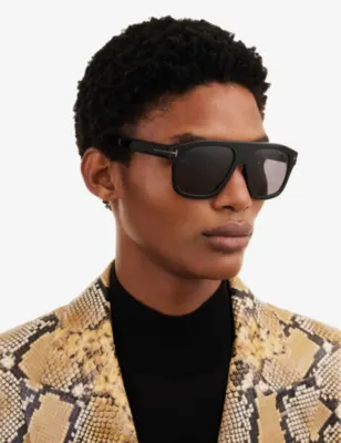 TOM FORD FT0777-N 56 Thor square-frame acetate sunglasses detail 2