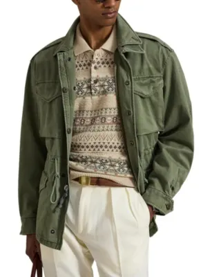 POLO RALPH LAUREN Fair-Isle Cotton and Linen-Blend Polo in Tan Combo, additional product view 3