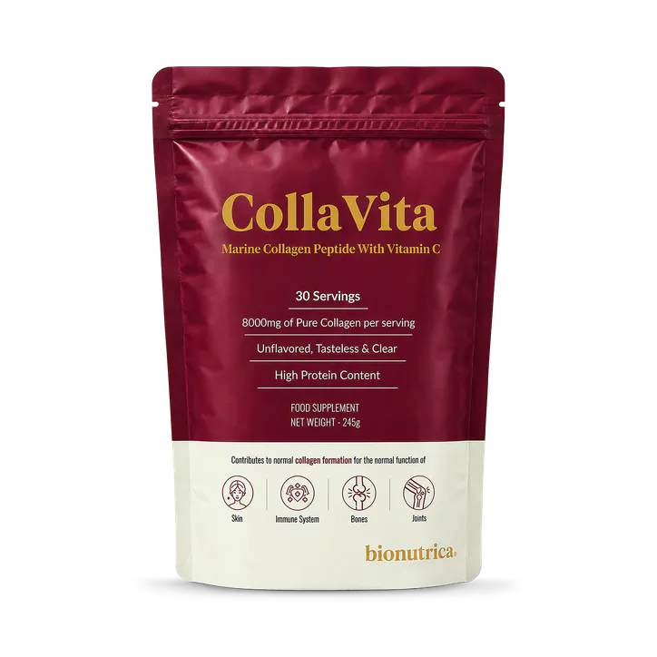 Bionutrica CollaVita - Marine Collagen 8000mg with Vitamin C - Unflavoured Powder - Supports Skin, Joints, Bones & Immunity