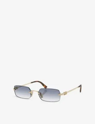 MIU MIU MU B50S Rectangular-Frame Metal Sunglasses detail 3