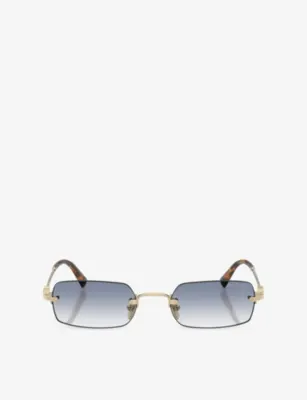 MIU MIU MU B50S Rectangular-Frame Metal Sunglasses