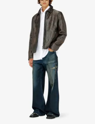 DIESEL Embroidered-Logo Stretch-Cotton Poplin Shirt detail 2