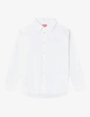 DIESEL Embroidered-Logo Stretch-Cotton Poplin Shirt