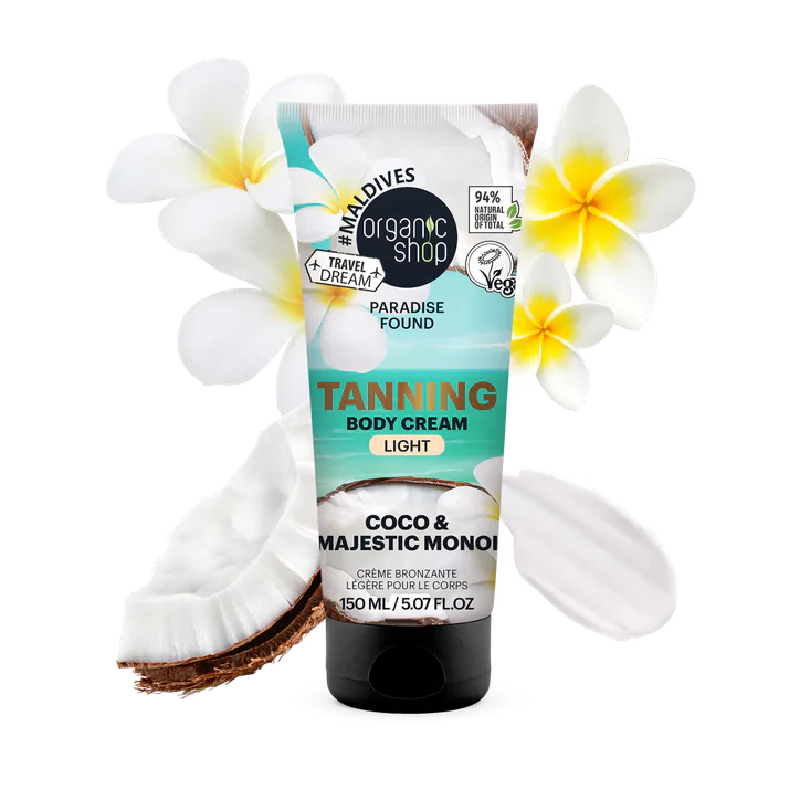 Organic Shop Paradise Found LIGHT Tanning Body Cream with Coco & Majestic Monoi 150ml detail 2
