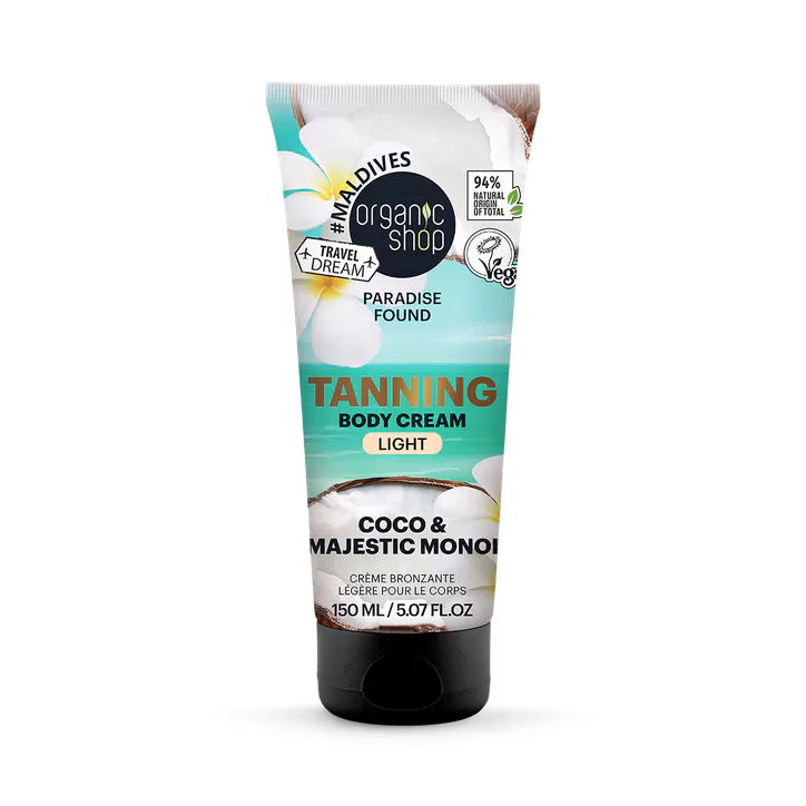 Organic Shop Paradise Found LIGHT Tanning Body Cream with Coco & Majestic Monoi 150ml