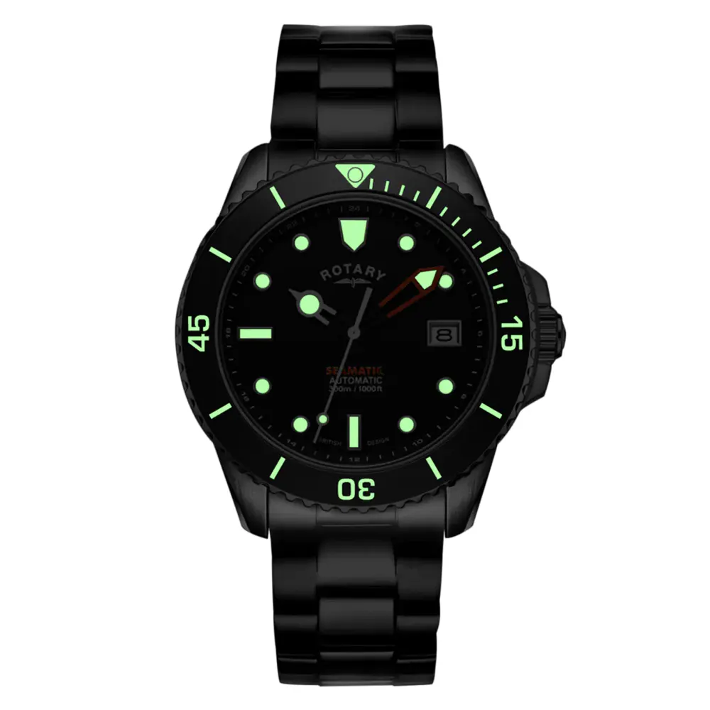 Rotary Seamatic 300 42mm Mens Watch Black in Black, additional product view 2