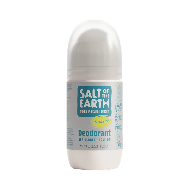 Salt of the Earth Natural Refillable Roll-On Deodorant Unscented 75ml