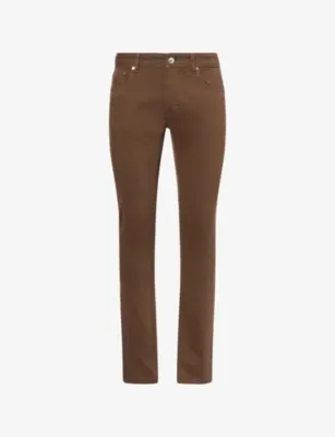 CORNELIANI Regular-Fit Tapered-Leg Cotton Chino Trousers