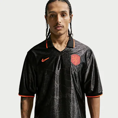 Nike Netherlands Energy Men's Nike Dri-FIT Short-Sleeve Football Top - Black/Hyper Crimson/Hyper Crimson