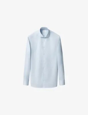 ETON Striped Slim-Fit Cotton-Twill Shirt - Light green - 13.75