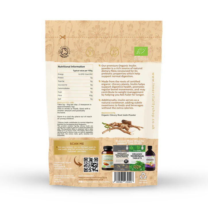 INNER VITALITY Organic Prebiotic Inulin Powder 250g detail 2