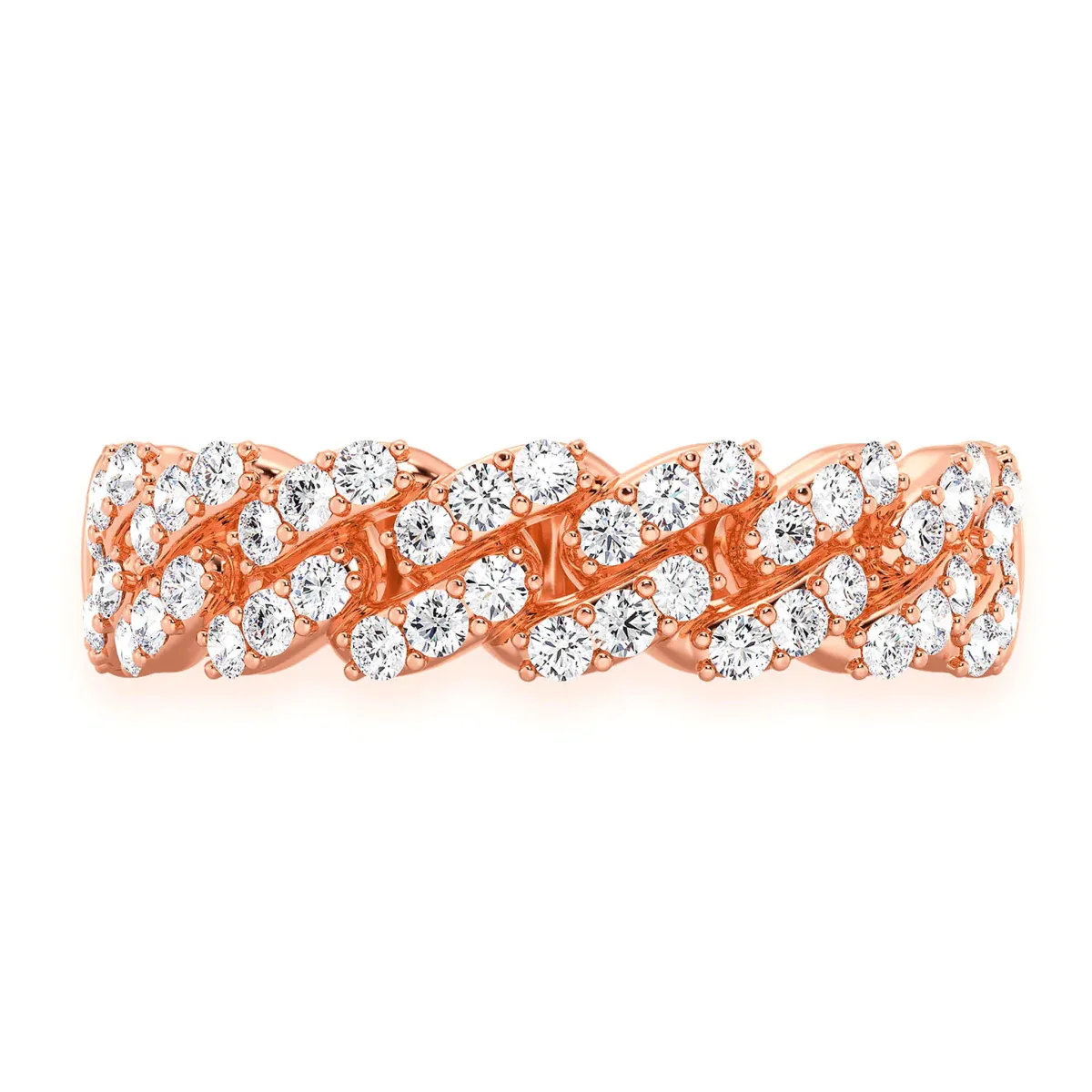For Him Iced Out Cuban Ring in 7.5mm | 0.55ctw / Rose Gold / Natural Diamond – Ring