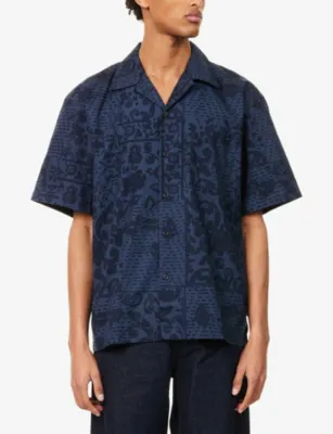 CARHARTT WIP Vestige Floral Cotton Shirt in Vestige Blue, additional product view 3