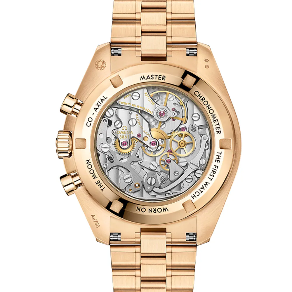Omega Speedmaster Moonwatch Professional Co‑Axial Master Chronometer Chronograph 42mm Moonshine Gold detail 2