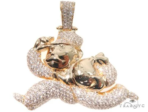 RINA - For Him CUSTOM Flower Set Diamonds Custom Made Monopoly Man Pendant 64095 in Rose Gold – Pendant