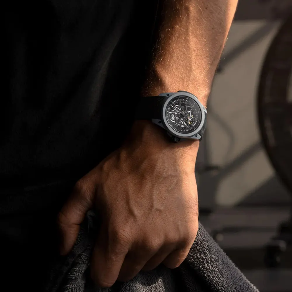 NORQAIN Wild ONE Skeleton Grey 42mm in Black, additional product view 3