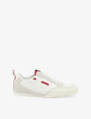 DIESEL S-Pagodha Leather and Woven Low-Top Trainers - EUR 41 / 7 UK MEN in HA672 – Mens | Trainers | Lace up trainers