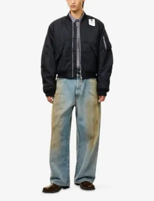ACNE STUDIOS Orby Logo-Tag Woven Bomber Jacket detail 2