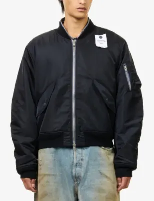 ACNE STUDIOS Orby Logo-Tag Woven Bomber Jacket detail 3