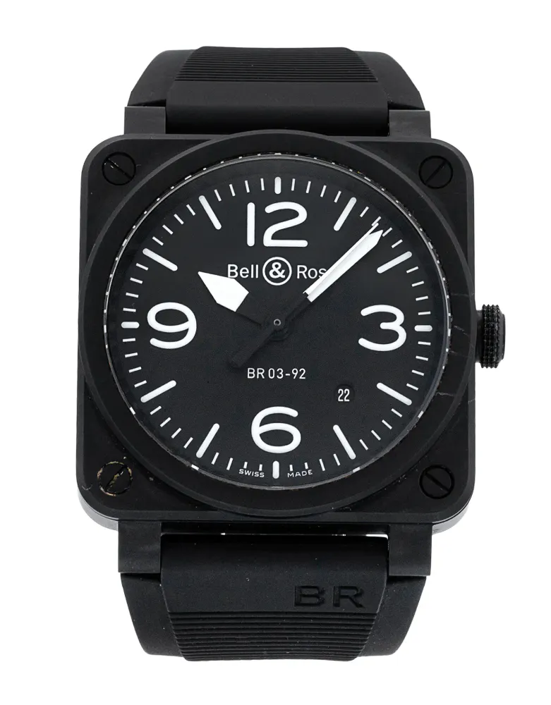 Bell and Ross BR03-92 BR0392-BL-CE — 2016 — Excellent in Black Quarter Arabic – Pre-owned watches