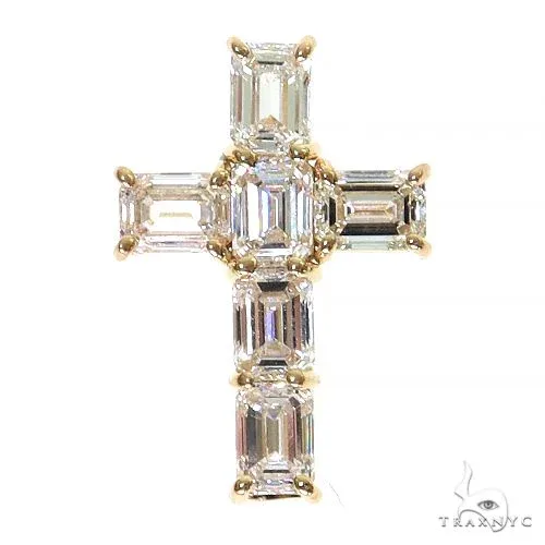 RINA - For Him CUSTOM CVD Celestial Emarald Cross Pendant Mini 69655 in Rose Gold – Pendant