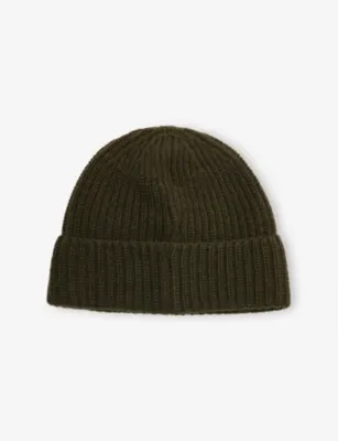 STONE ISLAND Logo-Patch Ribbed Wool Beanie Hat detail 3