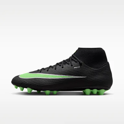 Nike Mercurial Superfly 11 Academy Artificial-Grass High-Top Football Boots - Black/Black/Illusion Green
