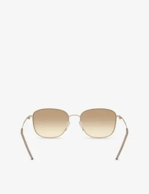GIORGIO ARMANI AR6168 Pillow-Frame Metal Sunglasses in BLACK, additional product view 3
