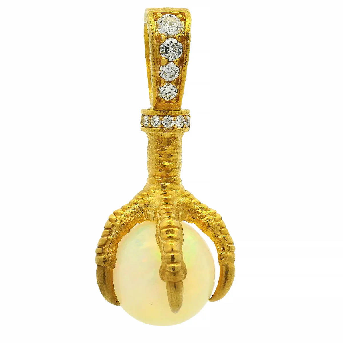 RINA - For Him CUSTOM 14k Gold Eagle Claw Opal Pendant 70966 in Rose Gold – Pendant