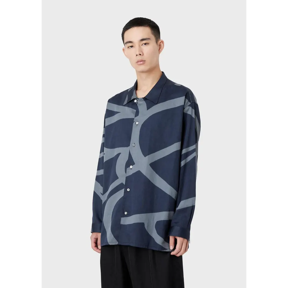 Emporio Armani Abstract Print Long Sleeve Shirt