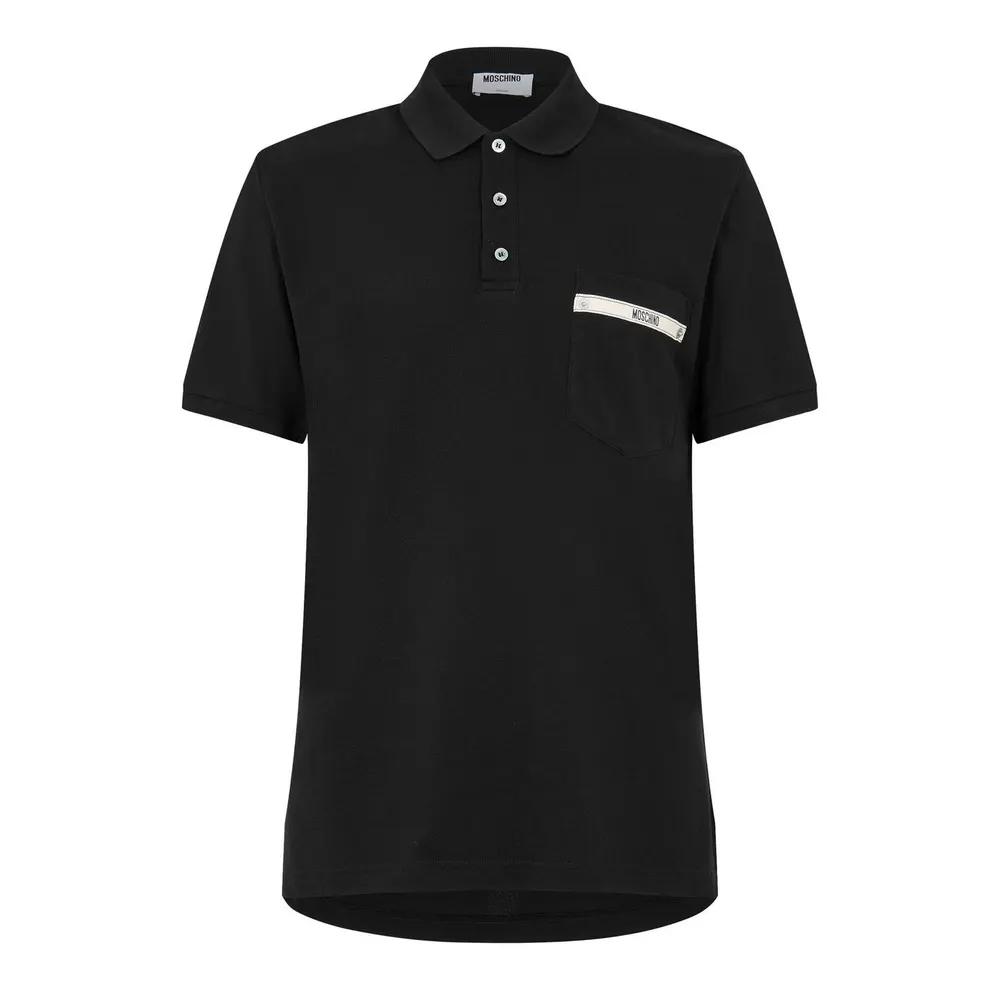 Moschino Men's Tape Short Sleeve Polo Shirt