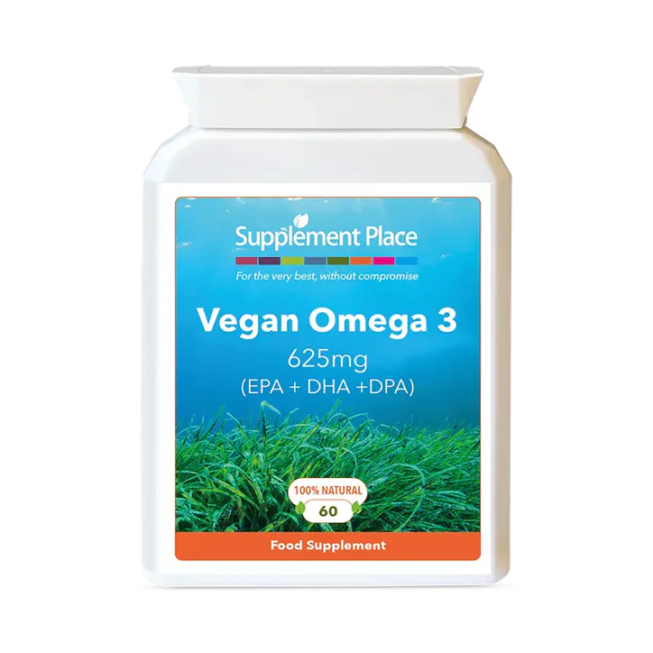 Supplement Place Vegan Omega 3 625mg | EPA+DHA+EPA | 60 Capsules