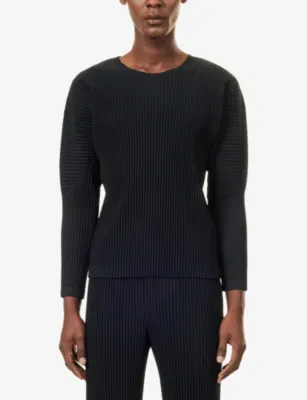 HOMME PLISSE ISSEY MIYAKE Basics Long-Sleeves Knitted Top in 15-black, additional product view 3