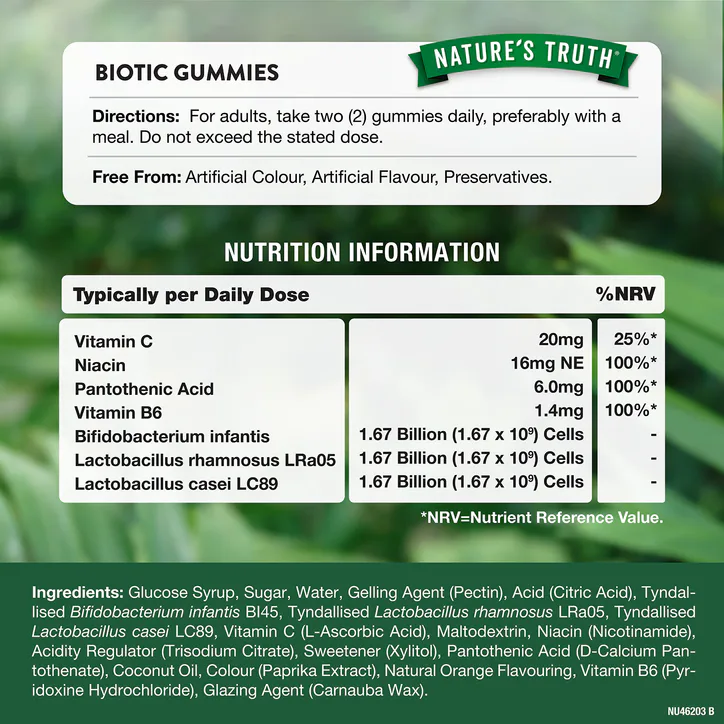 Nature's Truth Probiotic 60 Vegan Gummies detail 3