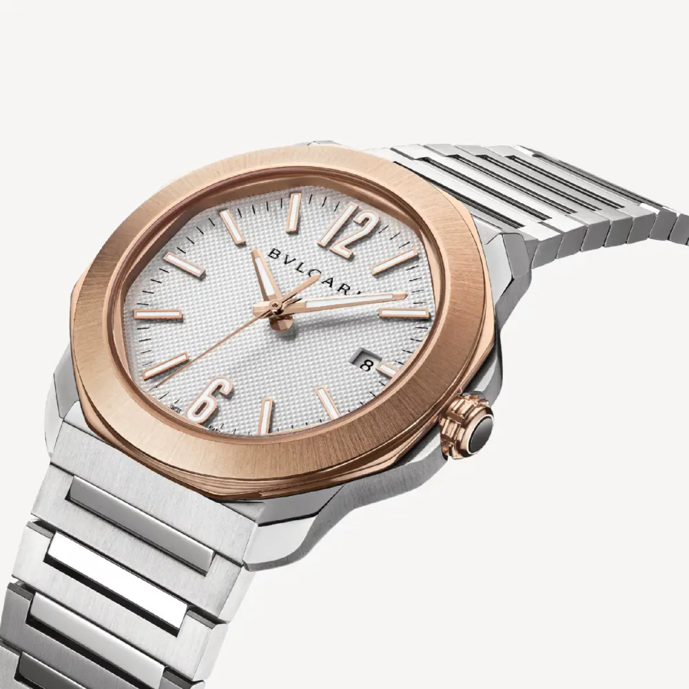 BVLGARI Octo Roma 41mm Mens Watch 18ct Rose Gold in White, additional product view 2