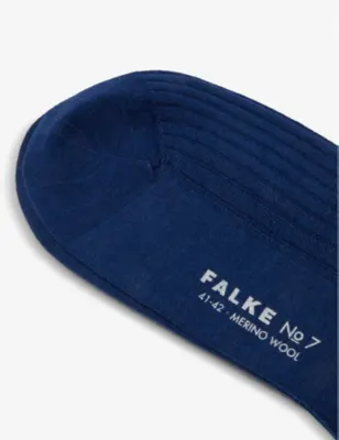 FALKE No7 Ribbed merino wool socks - 5.5-6.5 in Royal Blue, additional product view 2