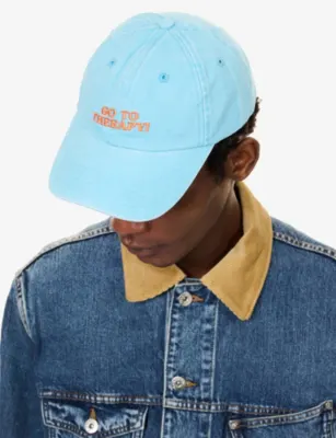 NOT BORING Go To Therapy Slogan-Embroidered Cotton Cap detail 2