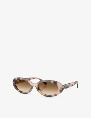 RAY-BAN RB2223 Oval-Frame Tortoiseshell Acetate Sunglasses detail 3