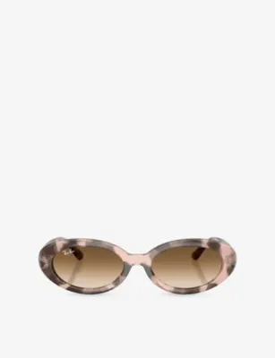 RAY-BAN RB2223 Oval-Frame Tortoiseshell Acetate Sunglasses