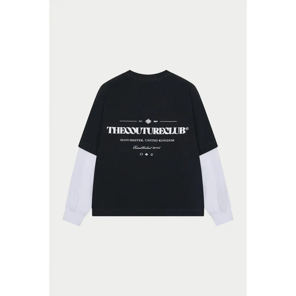 The Couture Club Men's Waffle Oversized-Fit Long-Sleeve T-Shirt detail 2