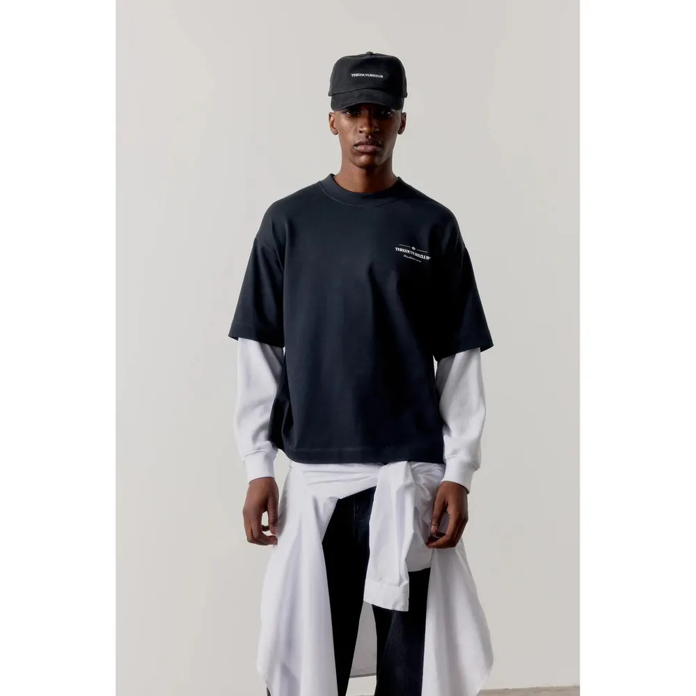The Couture Club Men's Waffle Oversized-Fit Long-Sleeve T-Shirt detail 3