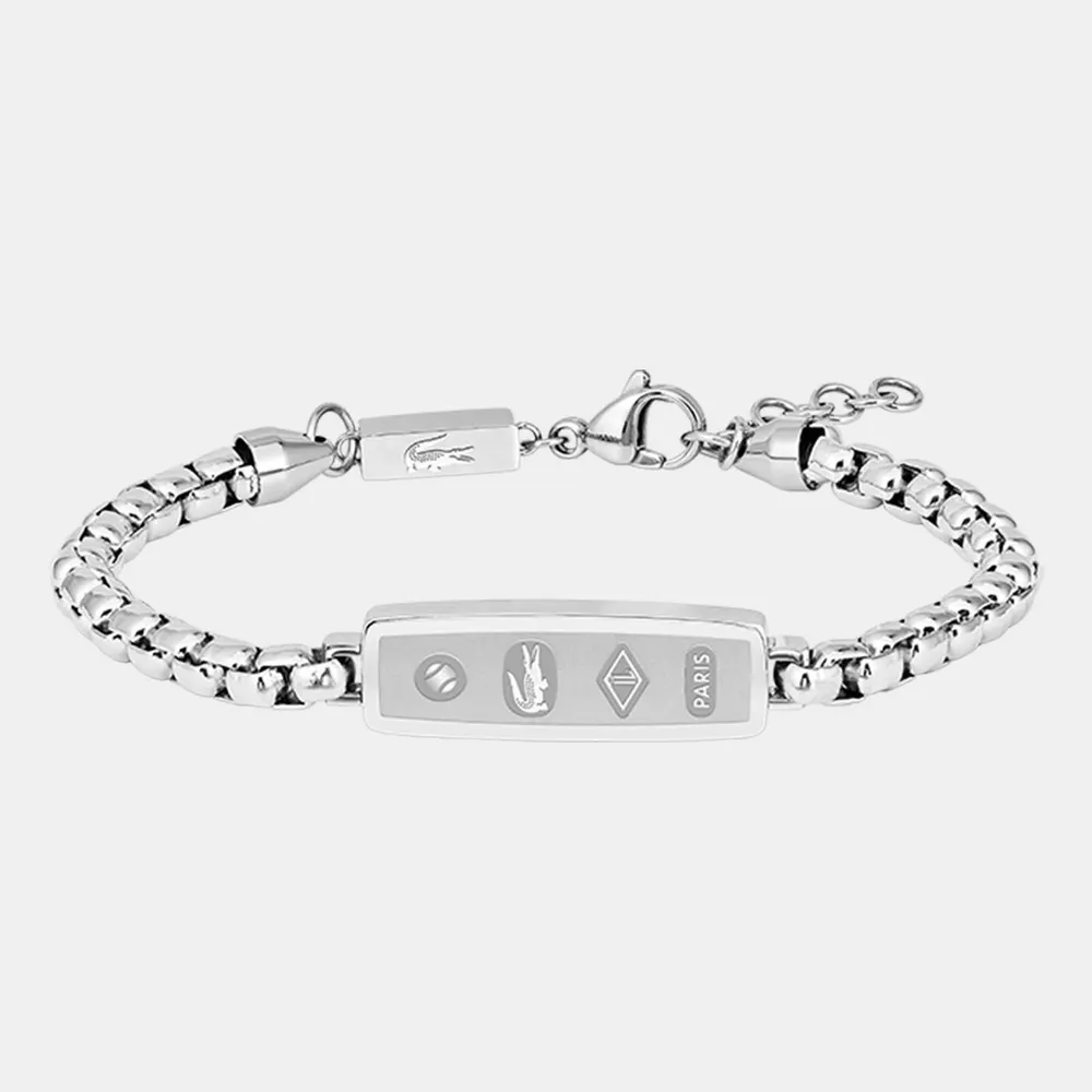 Lacoste Lacoste Mens District Stainless Steel Reversible Pendant Bracelet
