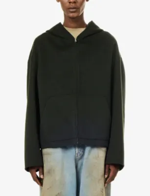 ACNE STUDIOS Doveria Zip-Through Wool Hoody detail 3